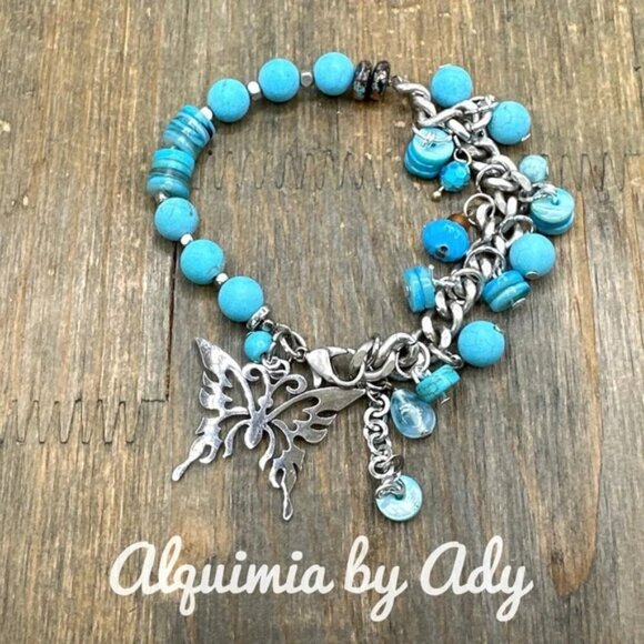 Multi charms turquoise bracelet
